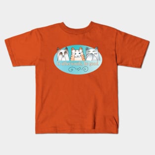 Kitties that see, hear or speak no evil in pastel colors Kids T-Shirt